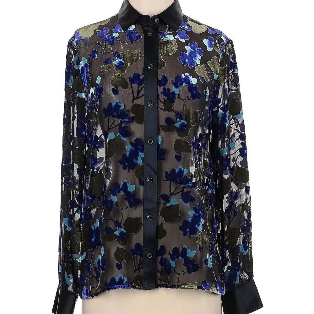 Rag& Bone Floral see through Blouse size Large